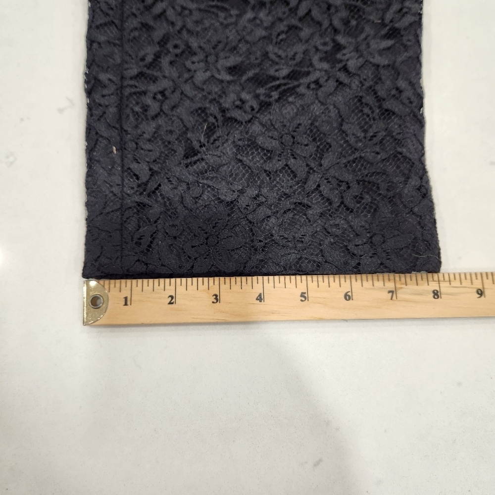 Vintage Lace Overlay Pants Womens 14 Black High Waisted Lined Y2K 80s Cocktail - Picture 13 of 14